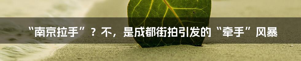 “南京拉手”?不,是成都街拍引发的“牵手”风暴