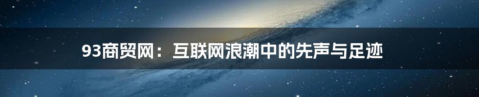 93商贸网:互联网浪潮中的先声与足迹