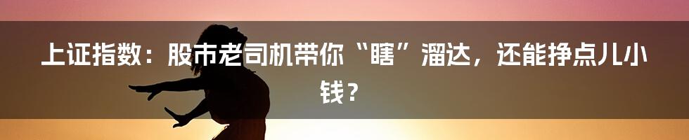 上证指数:股市老司机带你“瞎”溜达,还能挣点儿小钱?