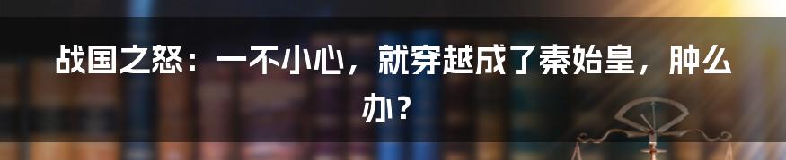 战国之怒:一不小心,就穿越成了秦始皇,肿么办?
