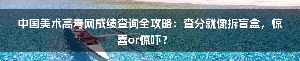 中国美术高考网成绩查询全攻略:查分就像拆盲盒,惊喜or惊吓?
