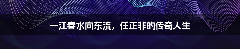 一江春水向东流,任正非的传奇人生
