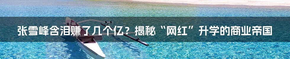 张雪峰含泪赚了几个亿?揭秘“网红”升学的商业帝国