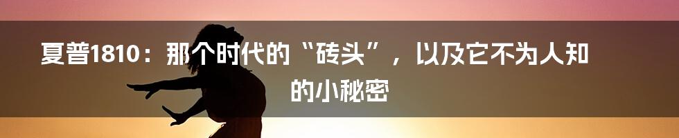 夏普1810：那个时代的“砖头”，以及它不为人知的小秘密