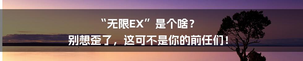 “无限EX”是个啥？ 别想歪了，这可不是你的前任们！
