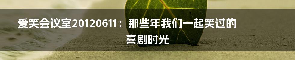 爱笑会议室20120611：那些年我们一起笑过的喜剧时光