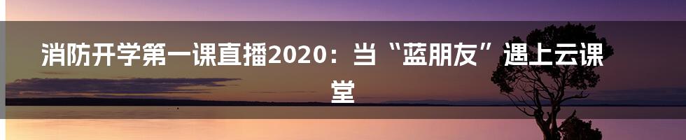 消防开学第一课直播2020:当“蓝朋友”遇上云课堂