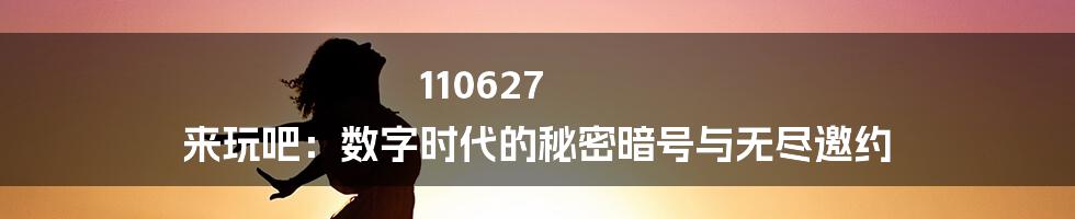 110627 来玩吧：数字时代的秘密暗号与无尽邀约