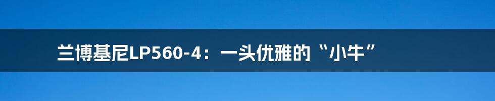 兰博基尼LP560-4：一头优雅的“小牛”