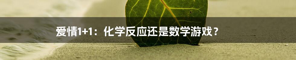 爱情1+1:化学反应还是数学游戏?