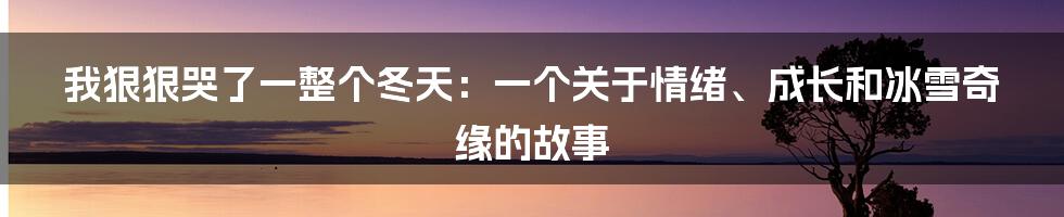 我狠狠哭了一整个冬天：一个关于情绪、成长和冰雪奇缘的故事
