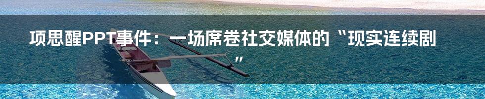 项思醒PPT事件：一场席卷社交媒体的“现实连续剧”