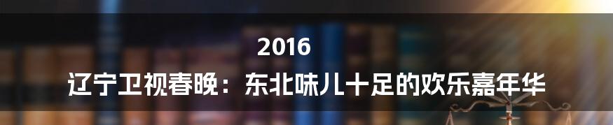 2016 辽宁卫视春晚：东北味儿十足的欢乐嘉年华