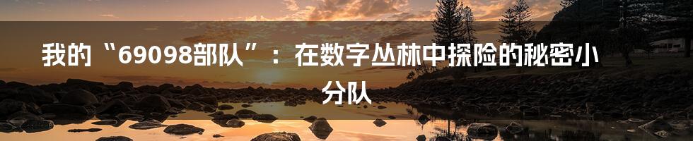 我的“69098部队”：在数字丛林中探险的秘密小分队