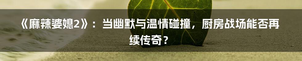 《麻辣婆媳2》：当幽默与温情碰撞，厨房战场能否再续传奇？
