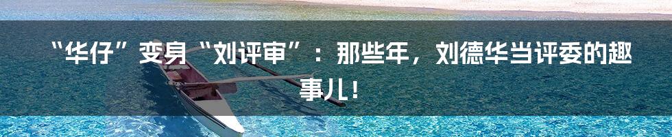 “华仔”变身“刘评审”:那些年,刘德华当评委的趣事儿!