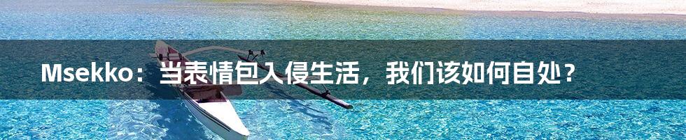 Msekko:当表情包入侵生活,我们该如何自处?