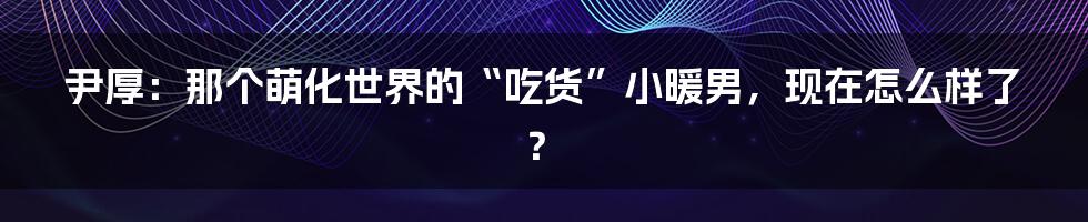 尹厚:那个萌化世界的“吃货”小暖男,现在怎么样了?