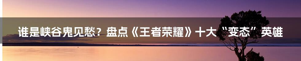 谁是峡谷鬼见愁?盘点《王者荣耀》十大“变态”英雄