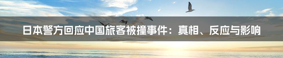日本警方回应中国旅客被撞事件:真相、反应与影响