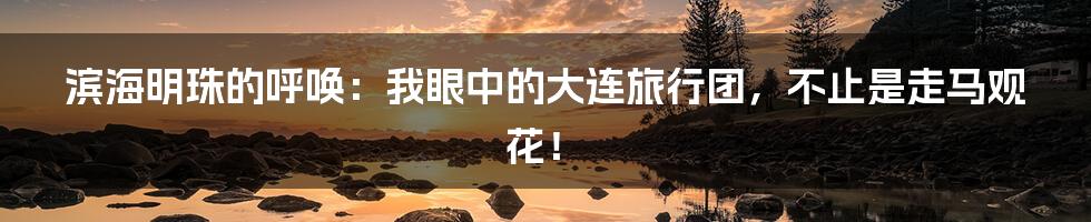 滨海明珠的呼唤:我眼中的大连旅行团,不止是走马观花!