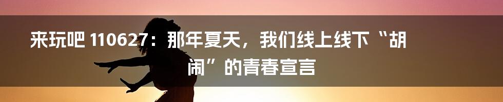 来玩吧 110627:那年夏天,我们线上线下“胡闹”的青春宣言