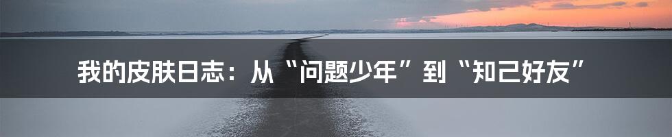 我的皮肤日志:从“问题少年”到“知己好友”