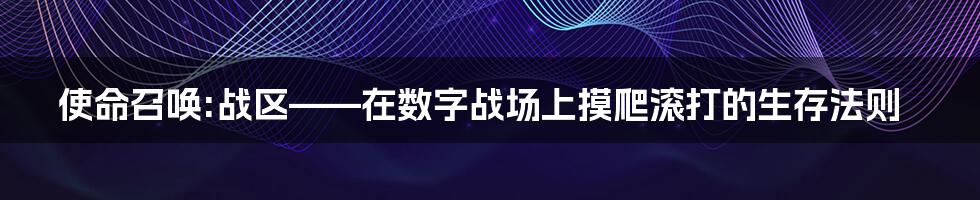 使命召唤:战区——在数字战场上摸爬滚打的生存法则