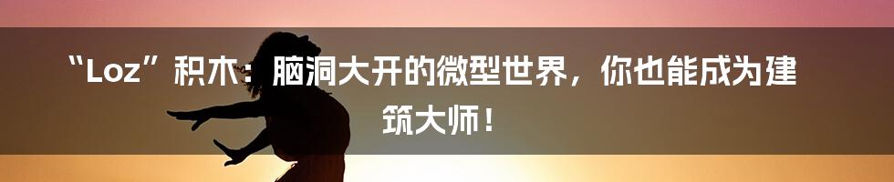 “Loz”积木：脑洞大开的微型世界，你也能成为建筑大师！