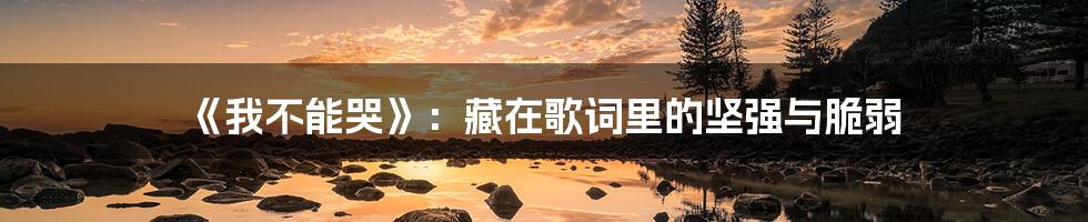 《我不能哭》：藏在歌词里的坚强与脆弱