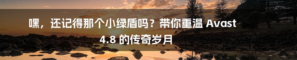 嘿,还记得那个小绿盾吗?带你重温 Avast 4.8 的传奇岁月