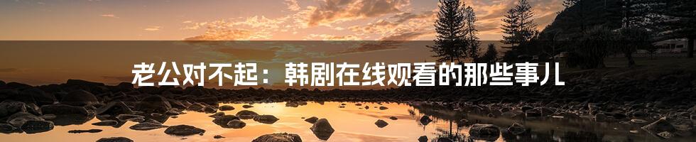 老公对不起:韩剧在线观看的那些事儿