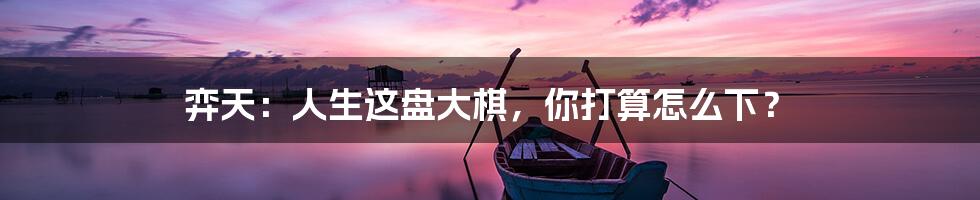 弈天:人生这盘大棋,你打算怎么下?