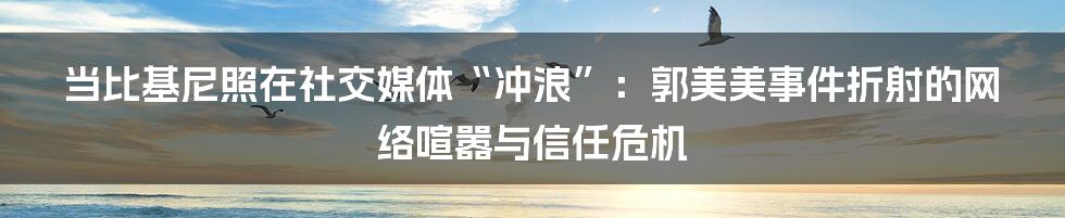 当比基尼照在社交媒体“冲浪”：郭美美事件折射的网络喧嚣与信任危机