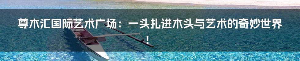 尊木汇国际艺术广场:一头扎进木头与艺术的奇妙世界!