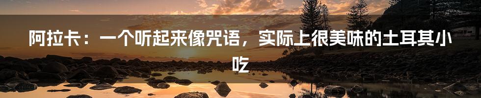 阿拉卡：一个听起来像咒语，实际上很美味的土耳其小吃
