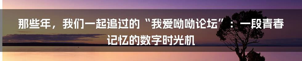 那些年,我们一起追过的“我爱呦呦论坛”:一段青春记忆的数字时光机