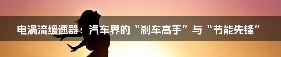 电涡流缓速器:汽车界的“刹车高手”与“节能先锋”