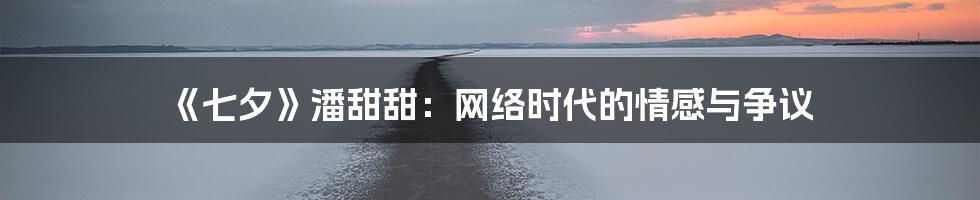 《七夕》潘甜甜：网络时代的情感与争议