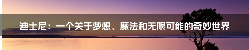 迪士尼：一个关于梦想、魔法和无限可能的奇妙世界