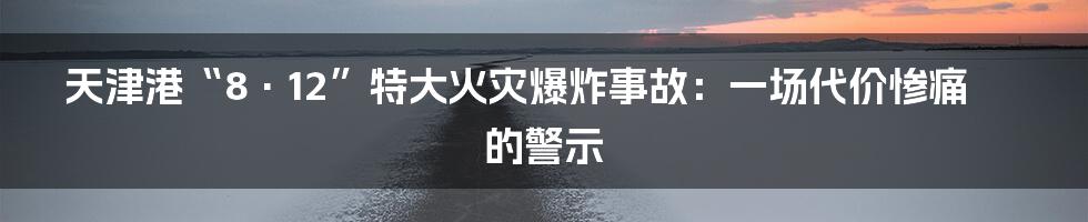 天津港“8·12”特大火灾爆炸事故:一场代价惨痛的警示