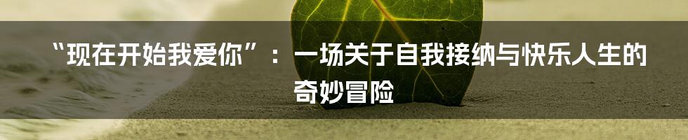 “现在开始我爱你”:一场关于自我接纳与快乐人生的奇妙冒险