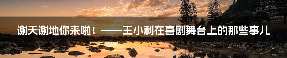 谢天谢地你来啦！——王小利在喜剧舞台上的那些事儿