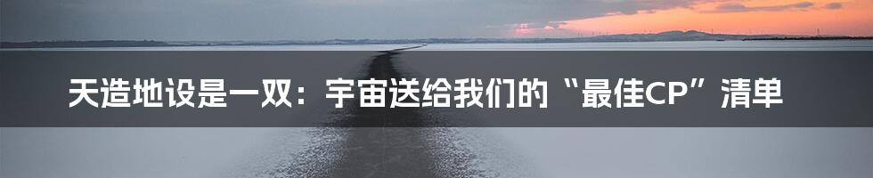 天造地设是一双：宇宙送给我们的“最佳CP”清单