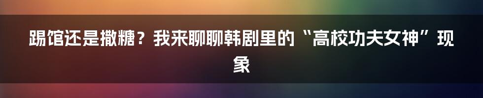 踢馆还是撒糖?我来聊聊韩剧里的“高校功夫女神”现象