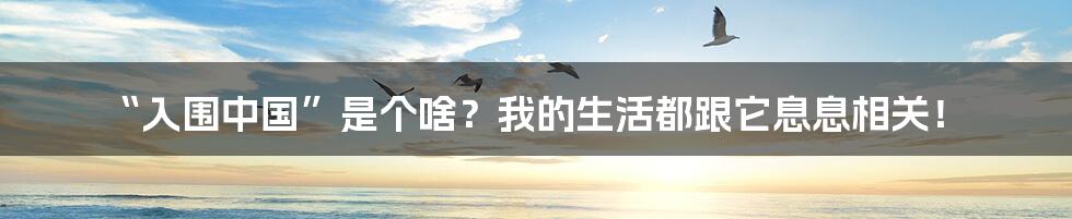 “入围中国”是个啥?我的生活都跟它息息相关!