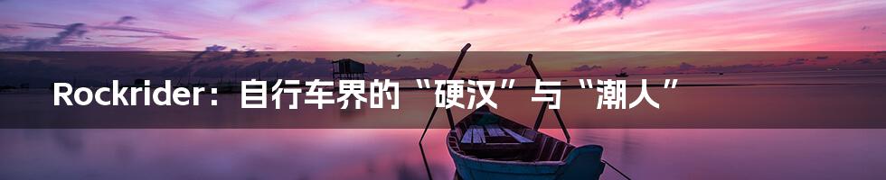 Rockrider：自行车界的“硬汉”与“潮人”