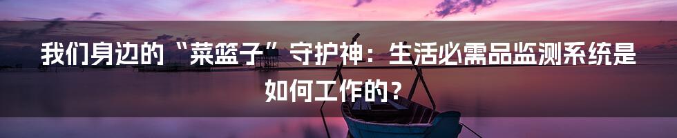 我们身边的“菜篮子”守护神:生活必需品监测系统是如何工作的?