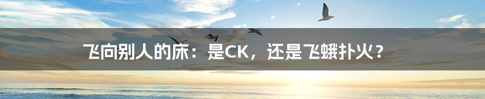 飞向别人的床：是CK，还是飞蛾扑火？