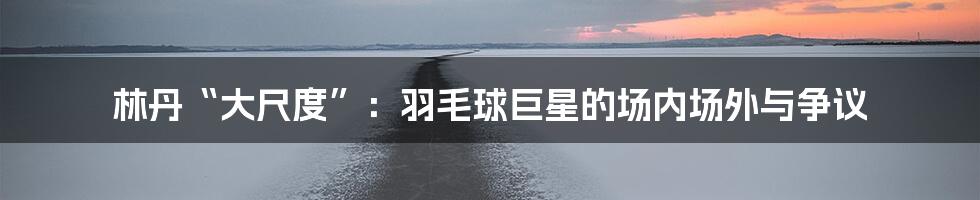 林丹“大尺度”：羽毛球巨星的场内场外与争议